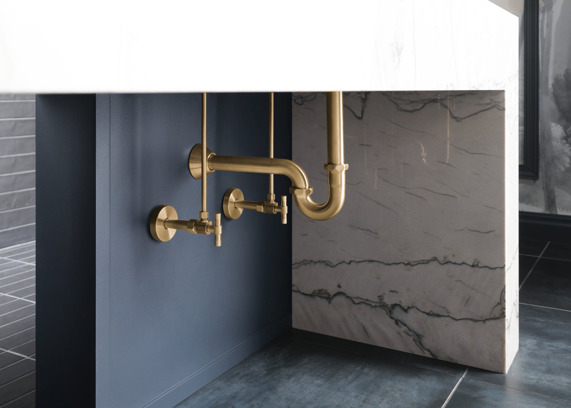 Brizo Luxury Flanged P-Trap with 10 Finishes and Adjustable Outlet