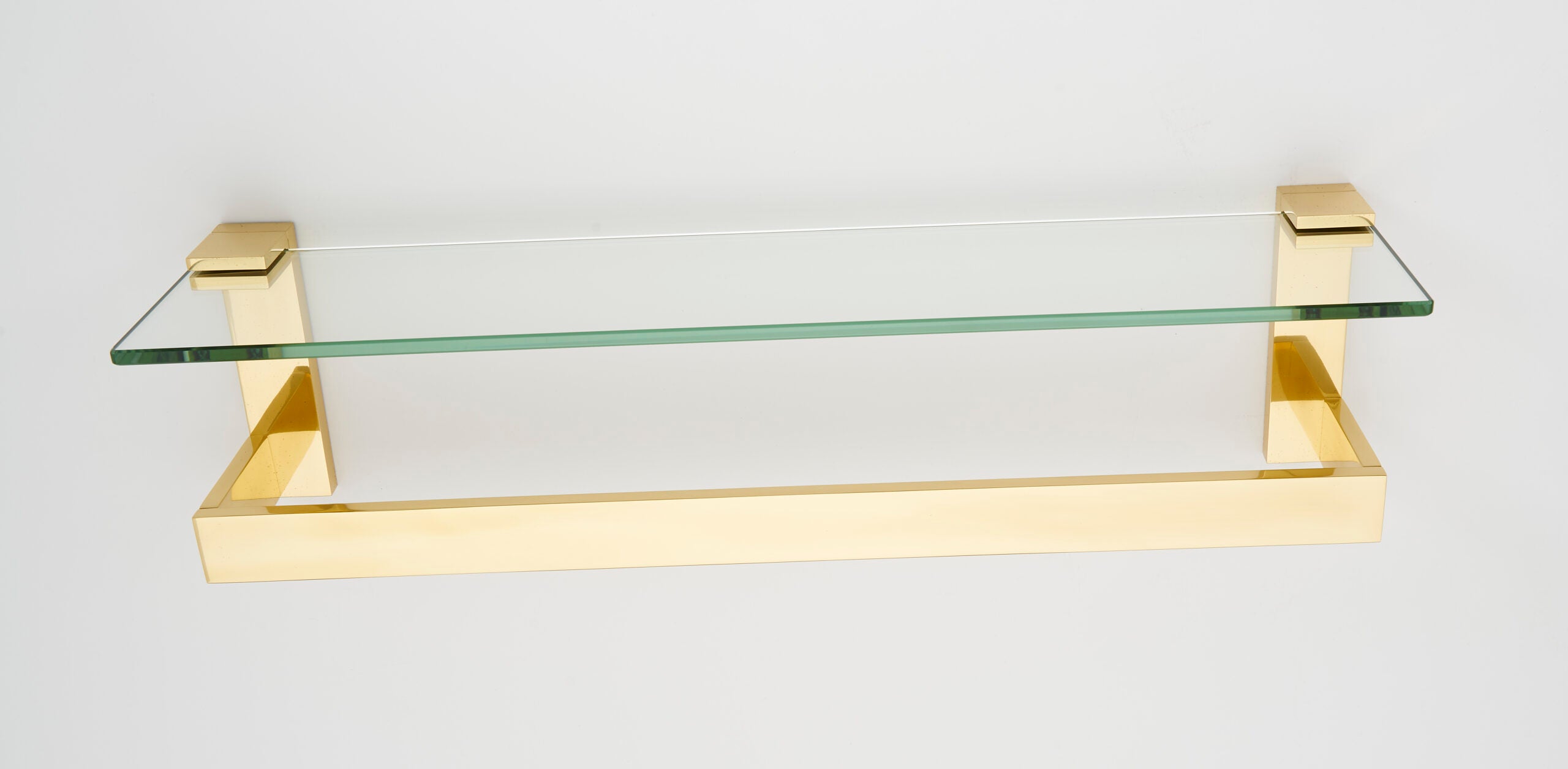 Alno 18-Inch Linear Clear Glass Shelf with Sturdy Towel Bar