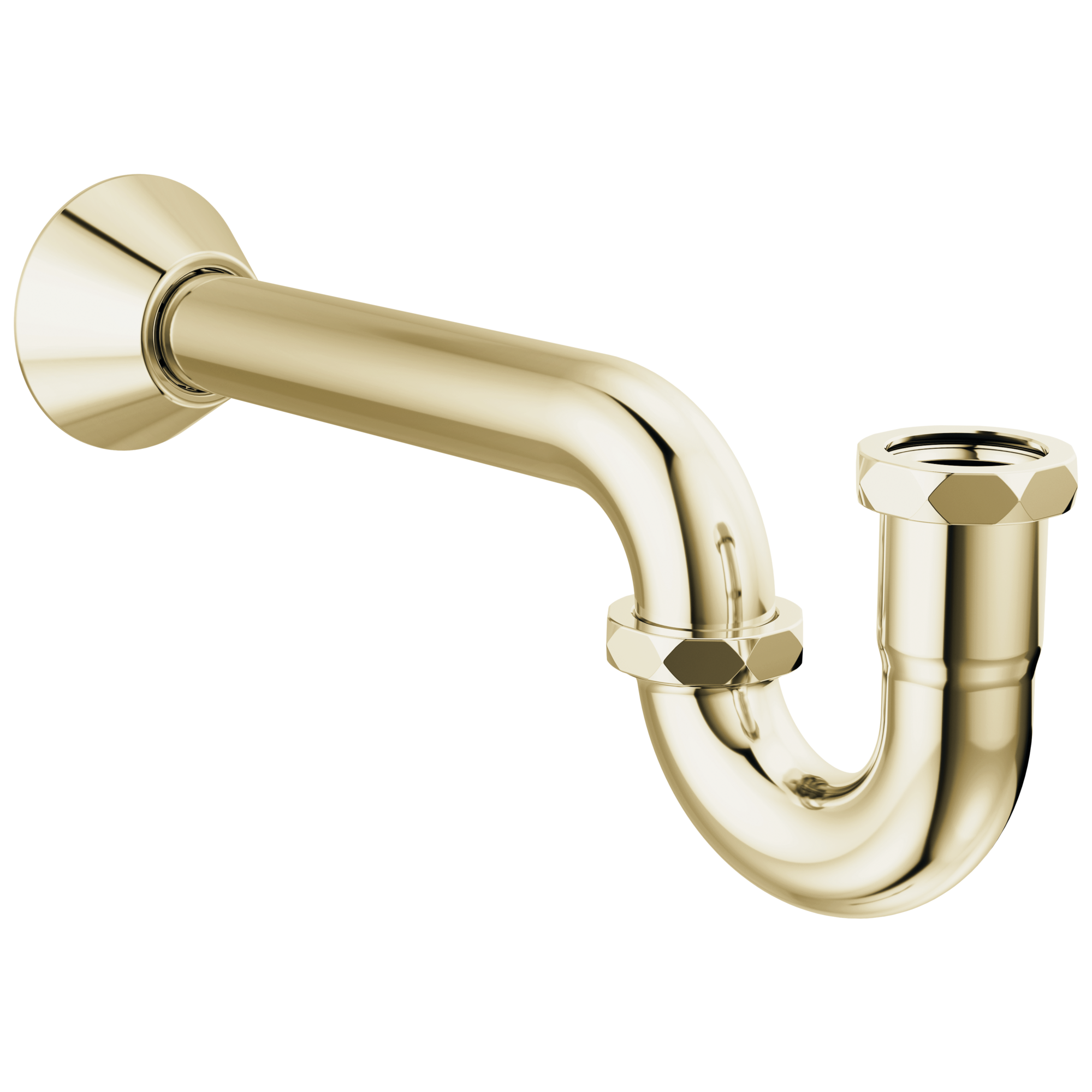 Brizo Luxury Flanged P-Trap with 10 Finishes and Adjustable Outlet