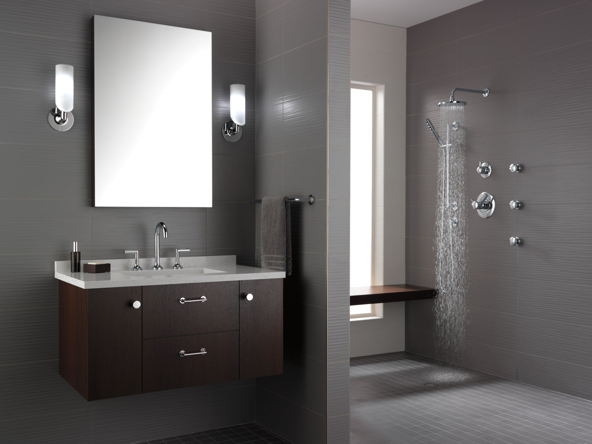 Brizo Odin Modern Widespread Bathroom Lavatory Faucet without Handles