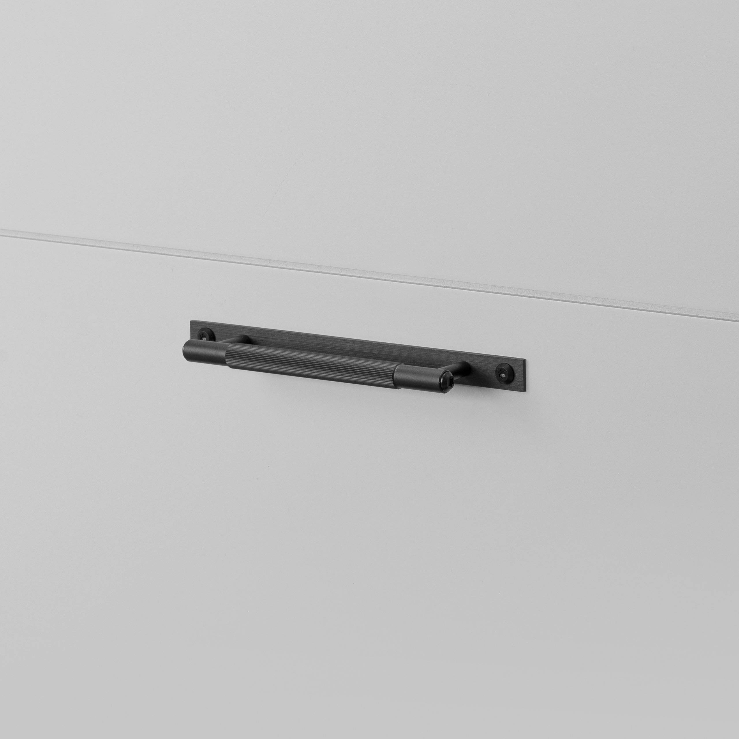 Buster + Punch Solid Brass Small Linear Plate Pull Bar with Diamond - Cut Pattern