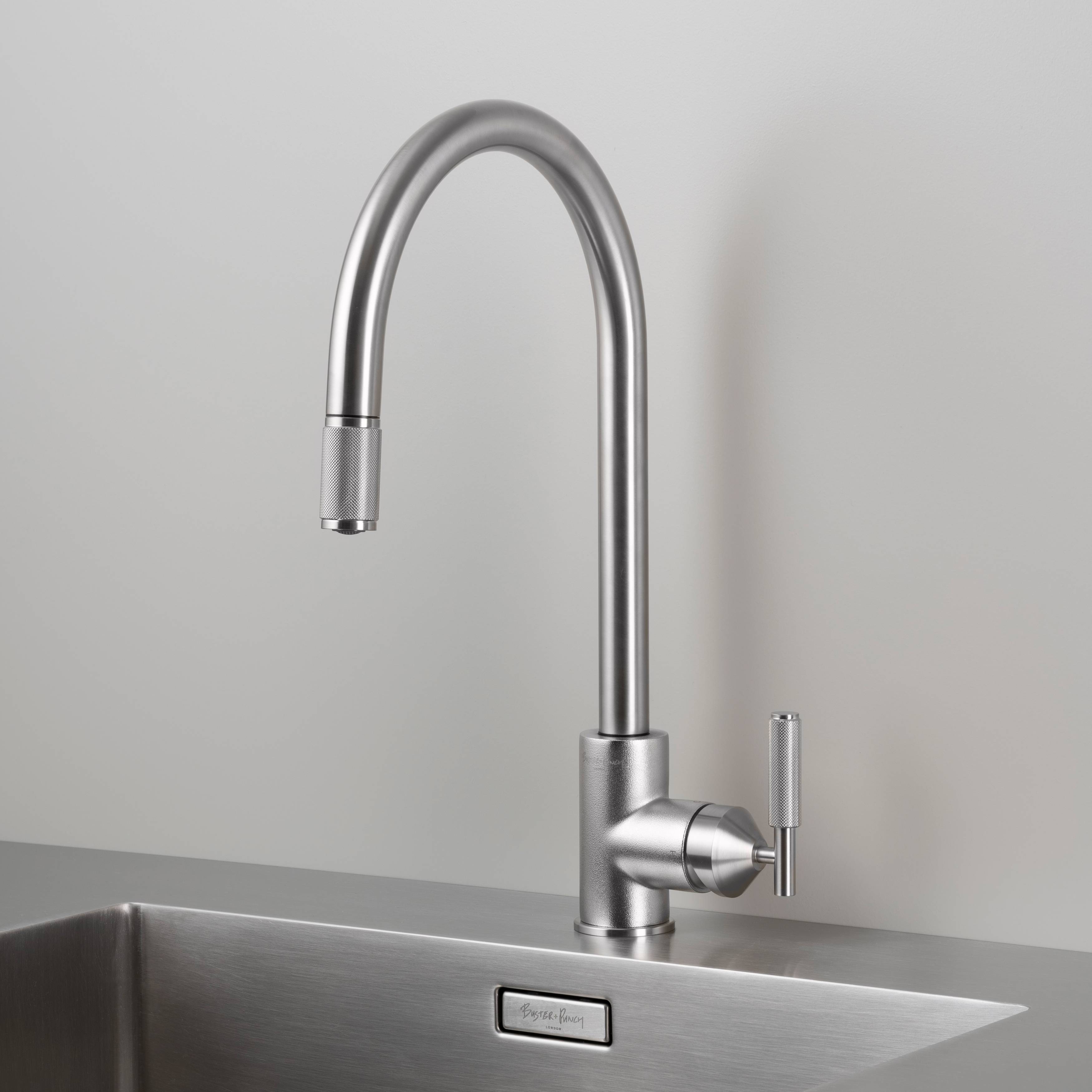 Buster + Punch Cross Style Pull - out Kitchen Mixer Faucet for Elegant Kitchens