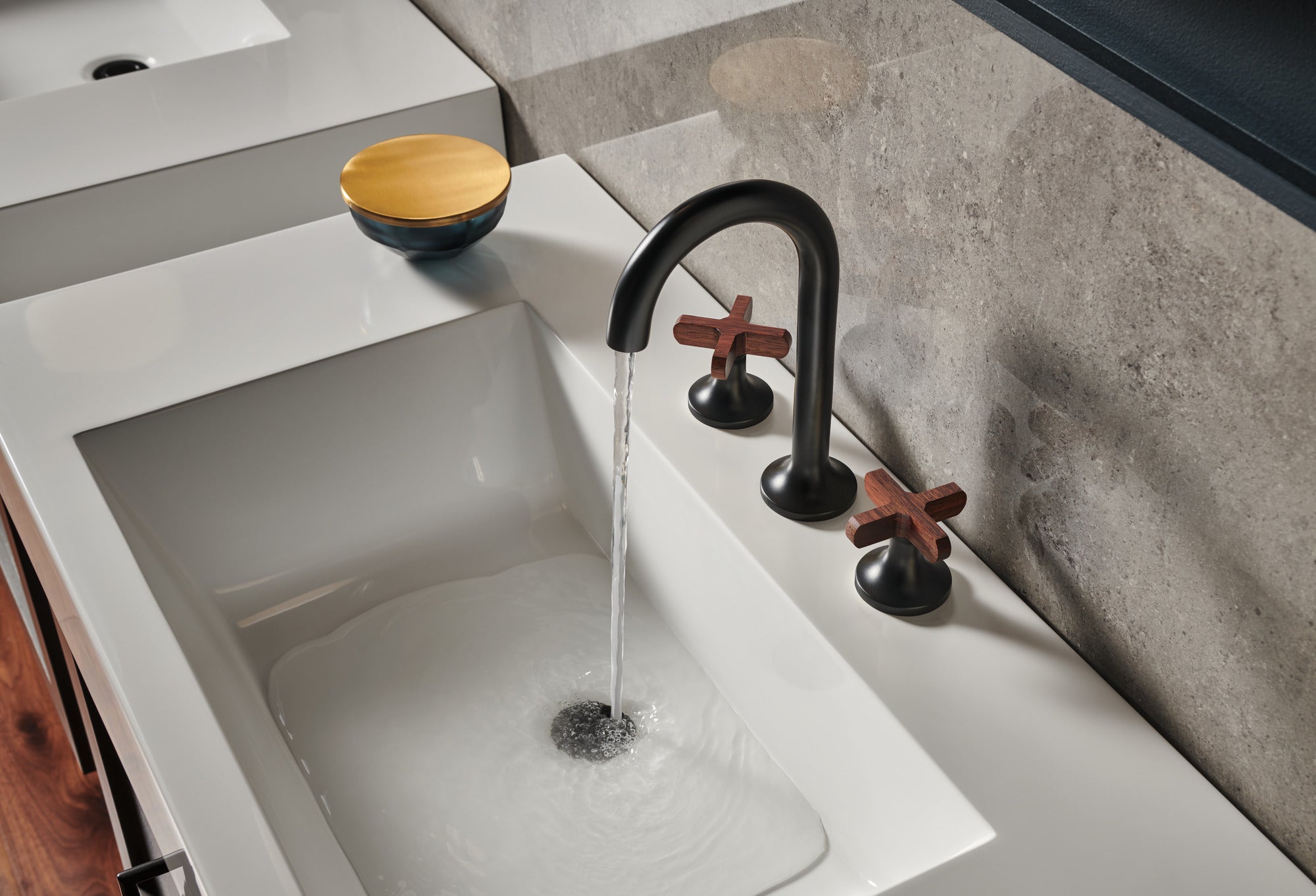 Brizo Odin Widespread Lavatory with Stylish Low Cross Handles