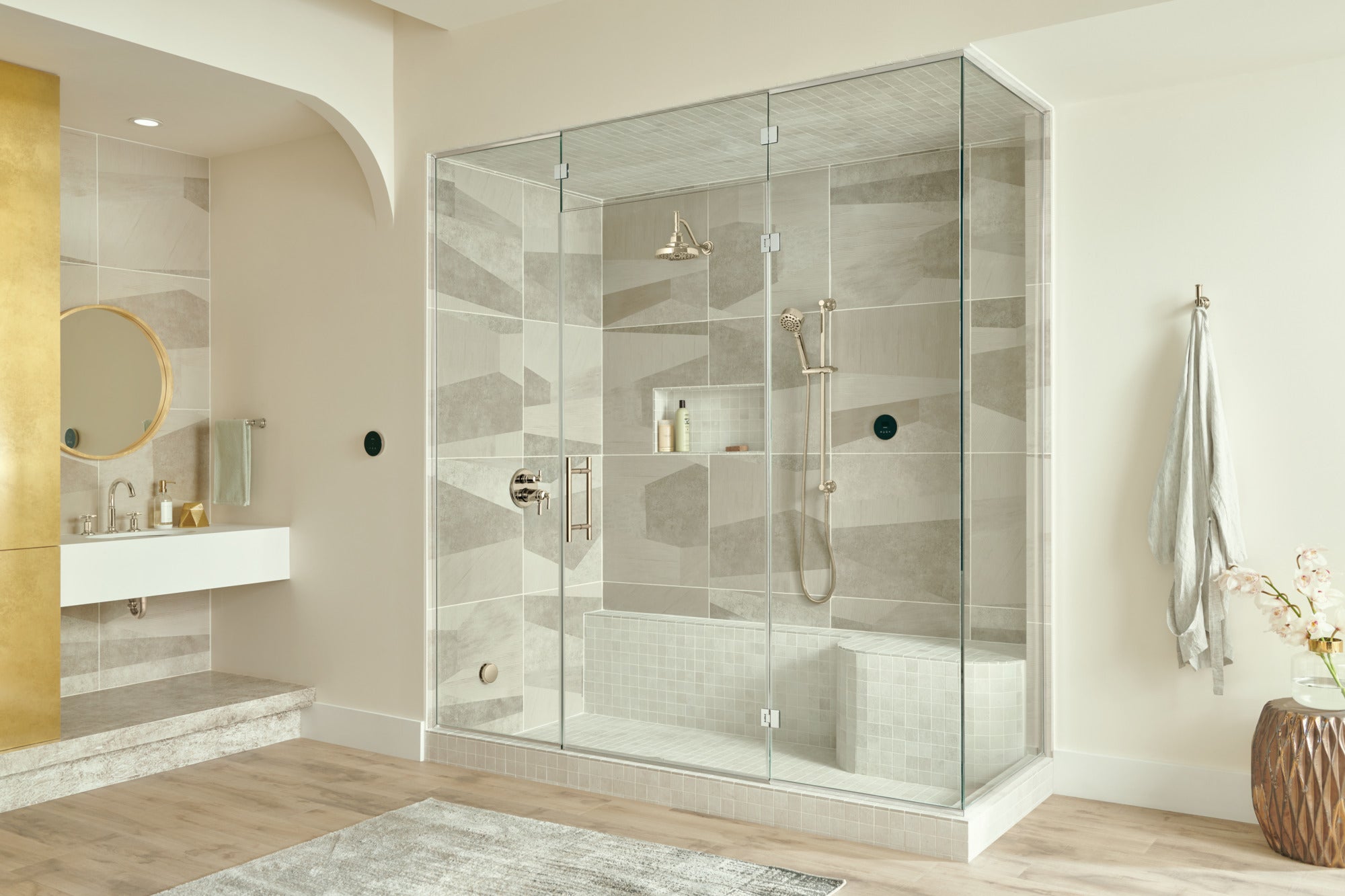 Brizo Circular Exterior Steam System Control for Elevated Bathing Experience