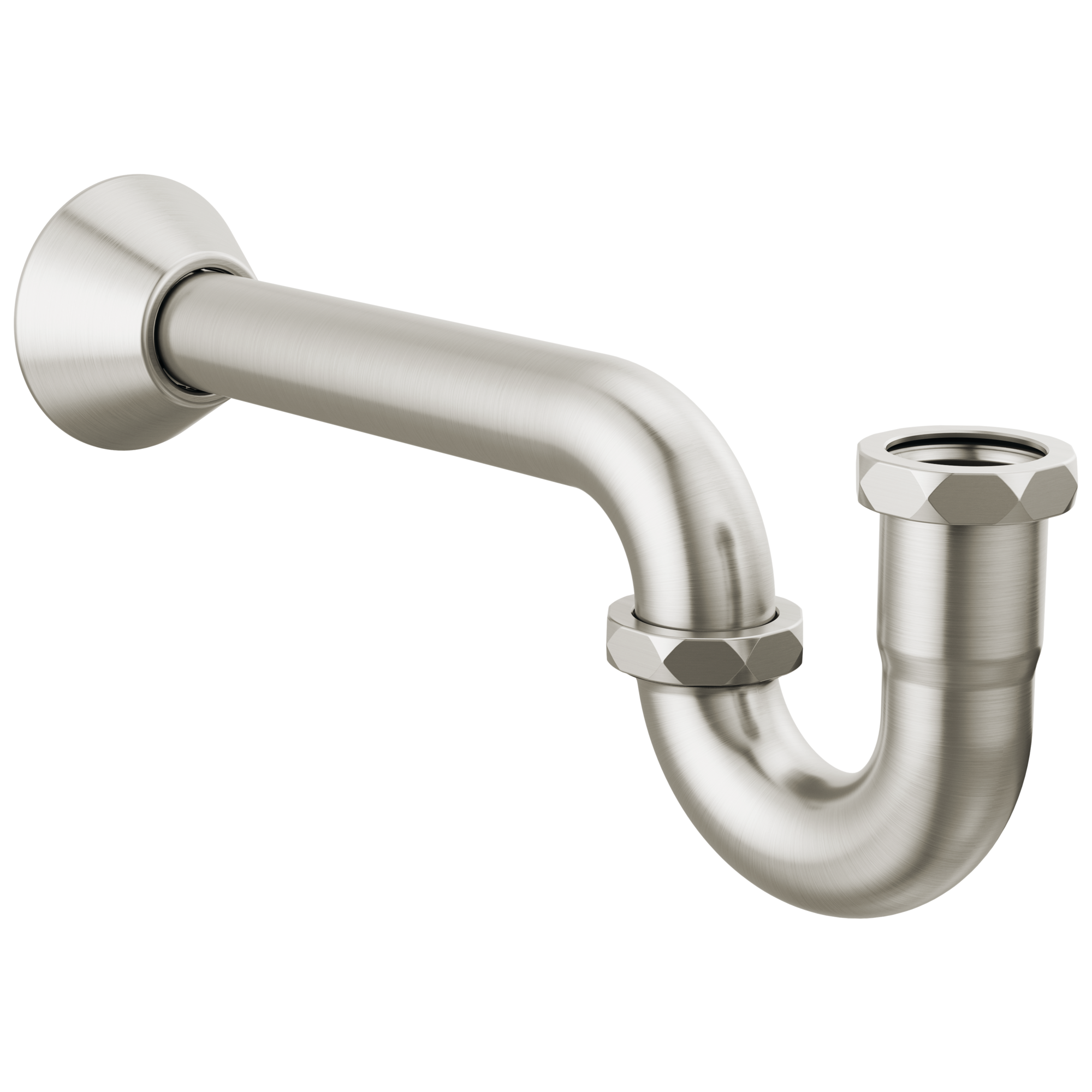 Brizo Luxury Flanged P-Trap with 10 Finishes and Adjustable Outlet