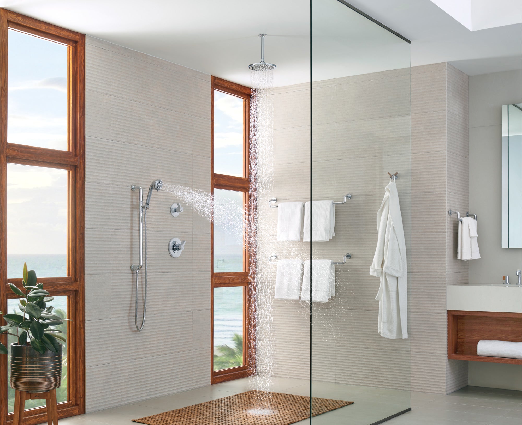 Brizo Litze High - Quality Zinc Double Robe Hook for Contemporary Bathrooms