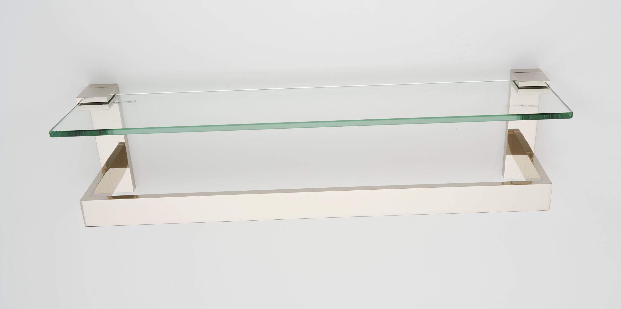 Alno 18-Inch Linear Clear Glass Shelf with Sturdy Towel Bar
