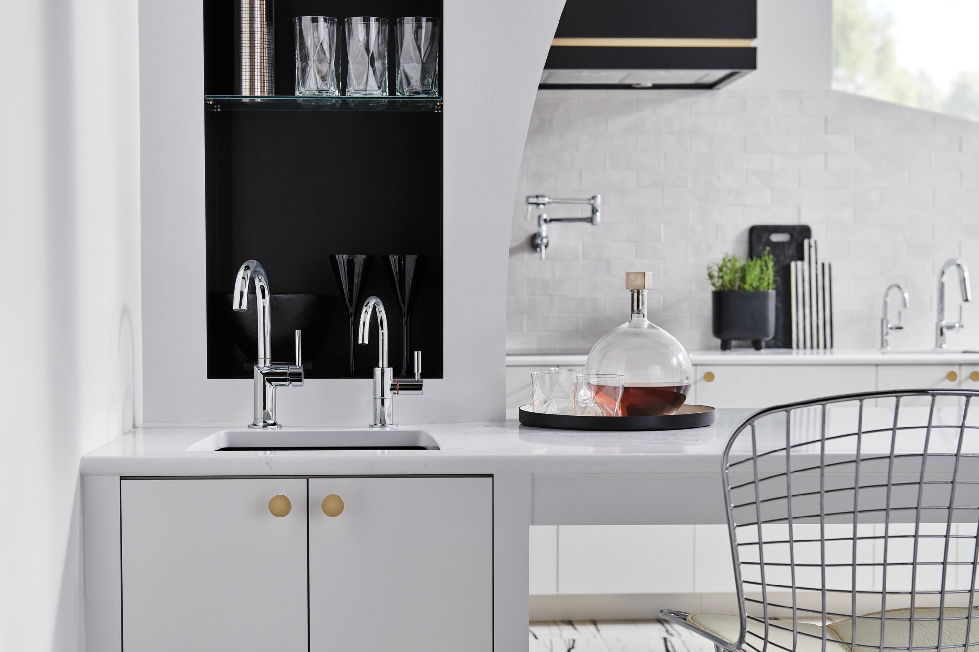 Brizo Odin Modern Bar Faucet with Graceful Arc Spout and Minimalist Handle Design