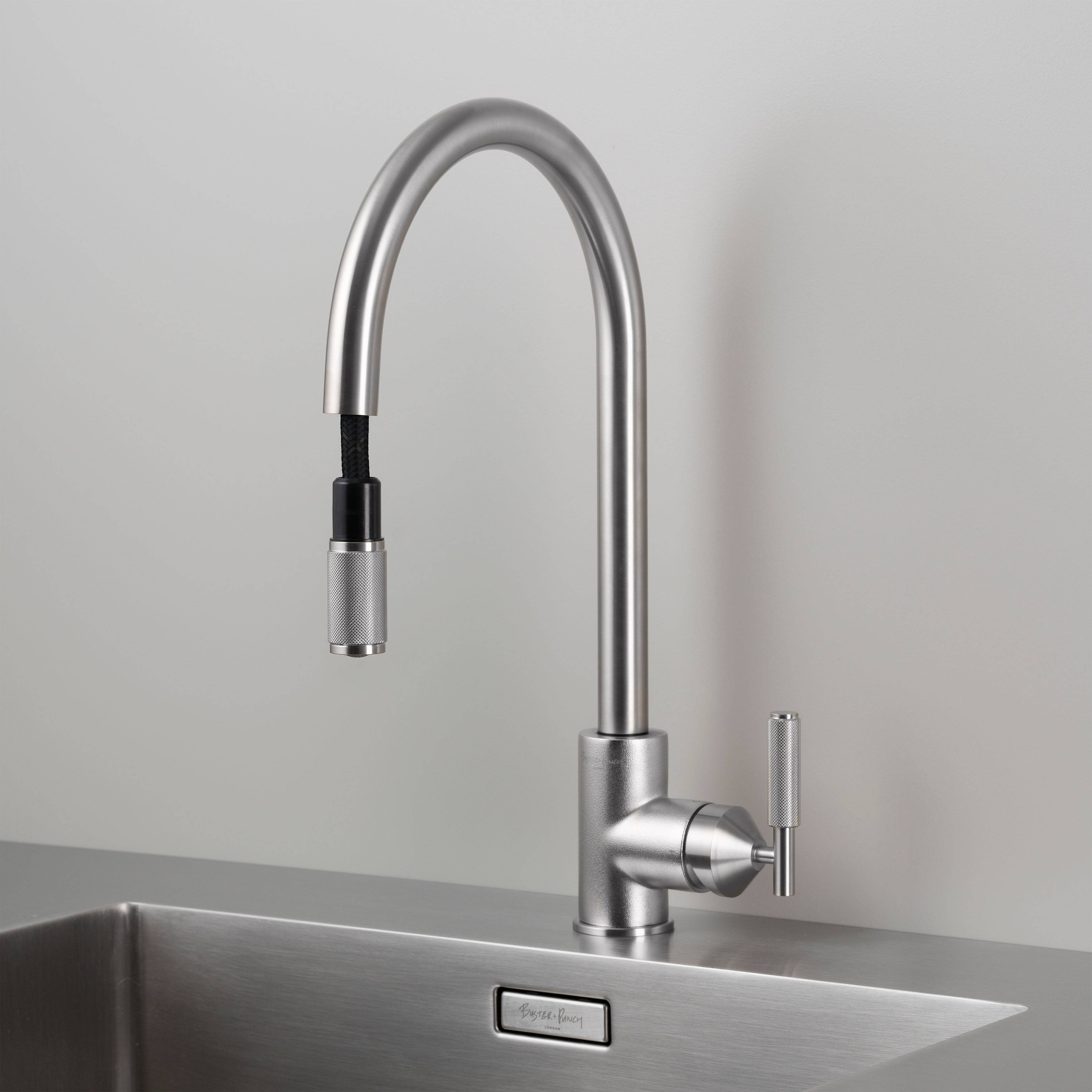 Buster + Punch Cross Style Pull - out Kitchen Mixer Faucet for Elegant Kitchens