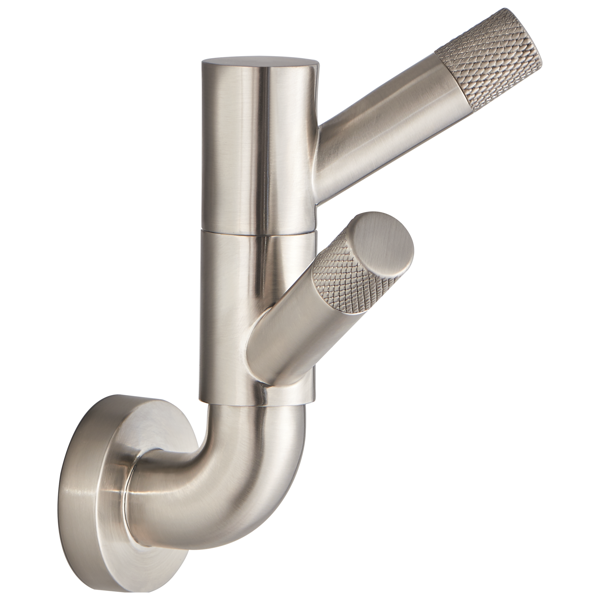Brizo Litze Double Rotating Robe Hook Featuring Knurled Design for Bathroom Use