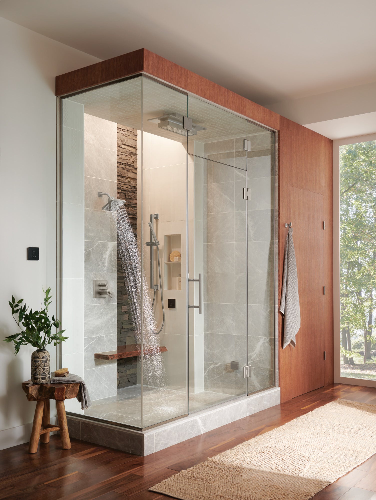 Brizo Square-shaped Exterior Steam System Control for Enhanced Spa-like Home Experience