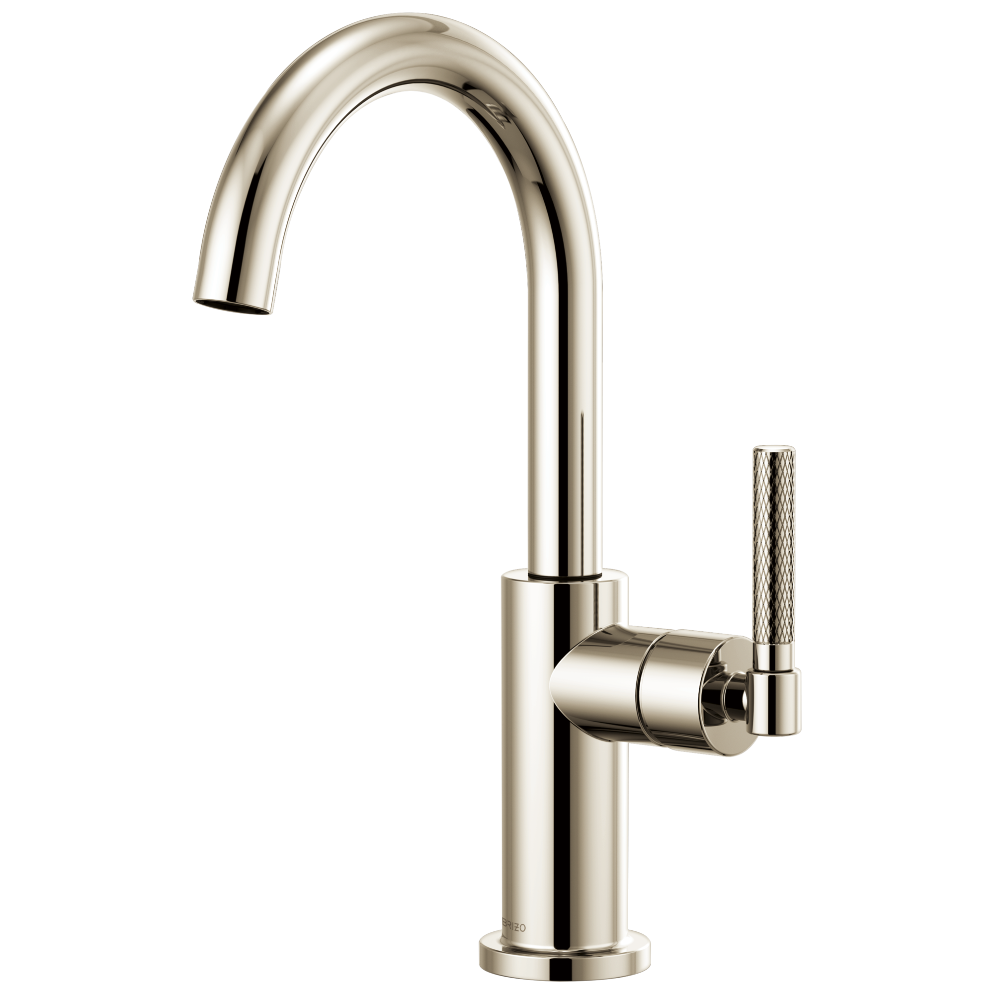 Brizo Litze Arc Spout Bar Faucet with Knurled Handle Kit for Modern Kitchens