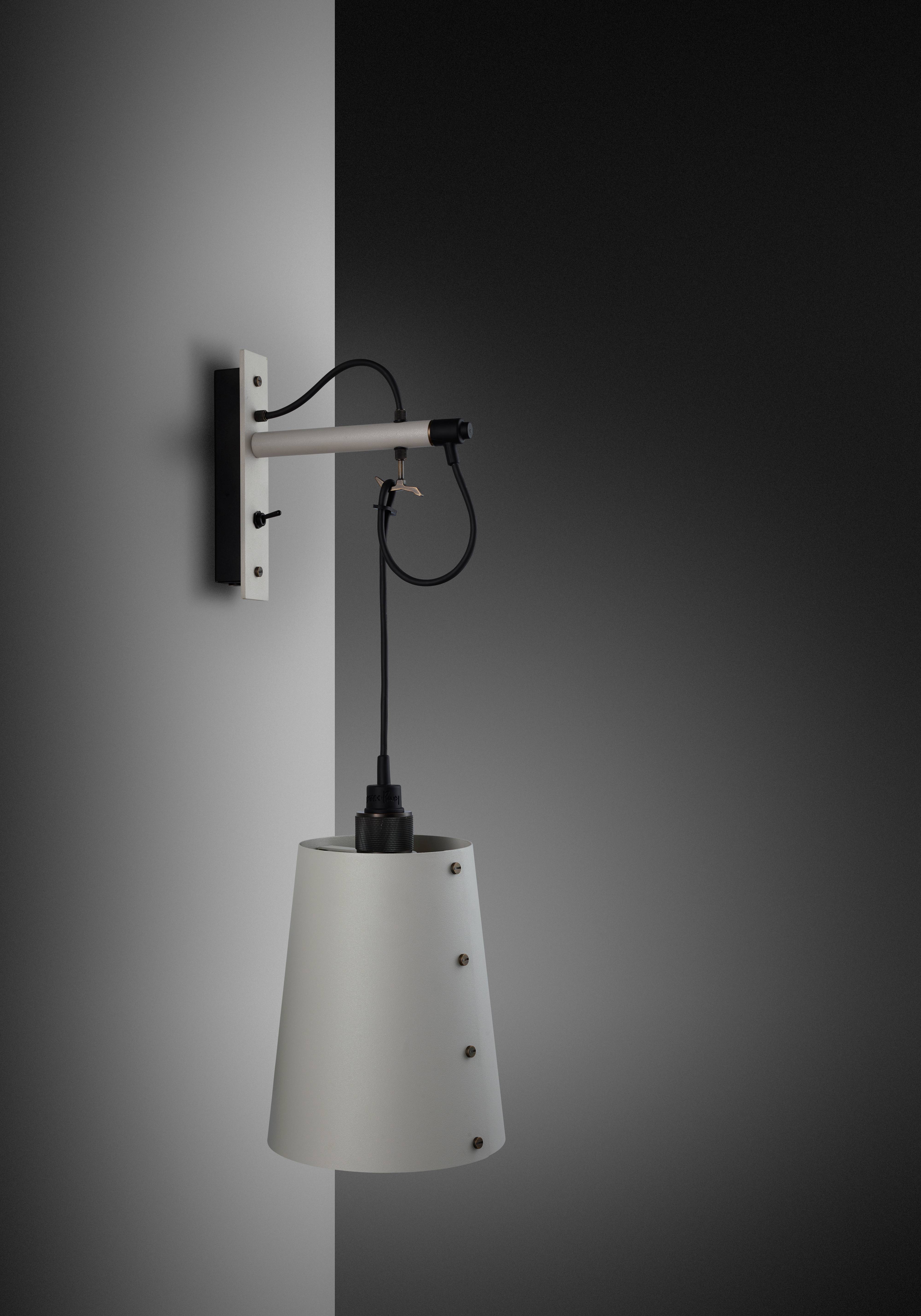 Large Graphite Buster + Punch Hooked Wall Light for Modern Spaces