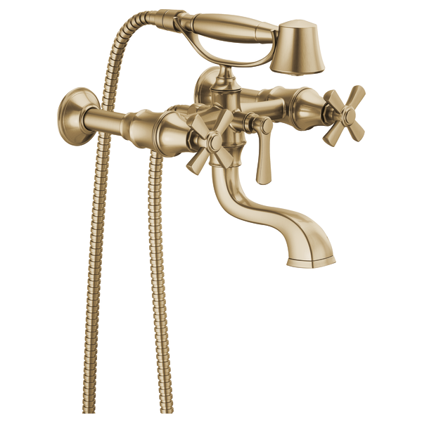 Brizo Rook Cross-Handle Two-Handle Tub Filler Trim Kit with Elegant Design