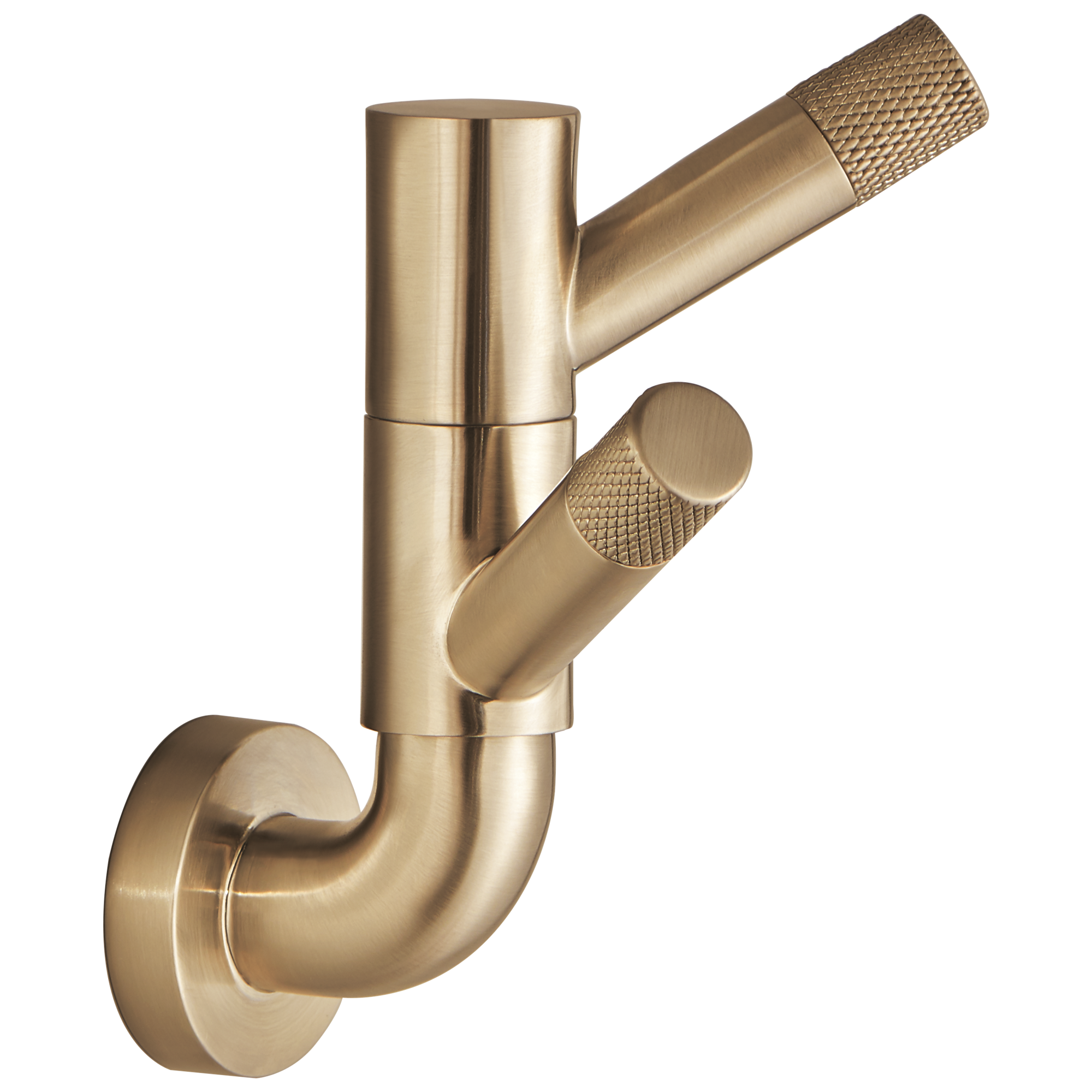 Brizo Litze Double Rotating Robe Hook Featuring Knurled Design for Bathroom Use