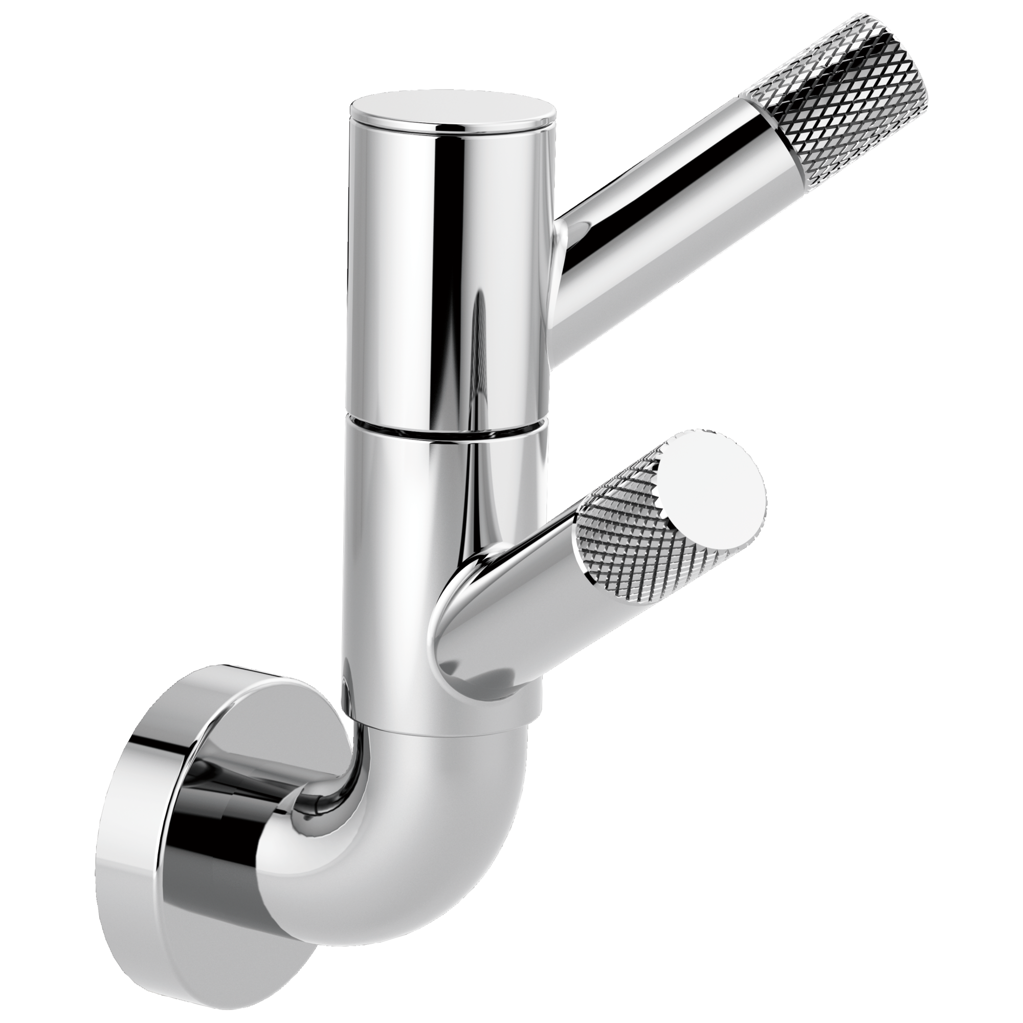 Brizo Litze Double Rotating Robe Hook Featuring Knurled Design for Bathroom Use