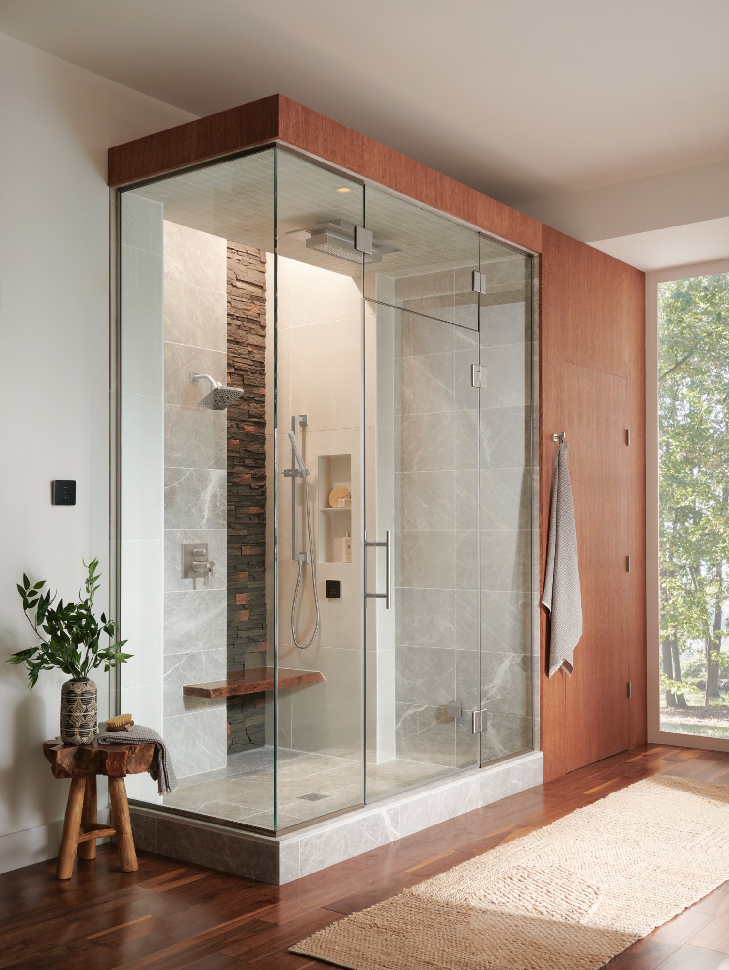 Brizo Square-shaped Exterior Steam System Control for Enhanced Spa-like Home Experience