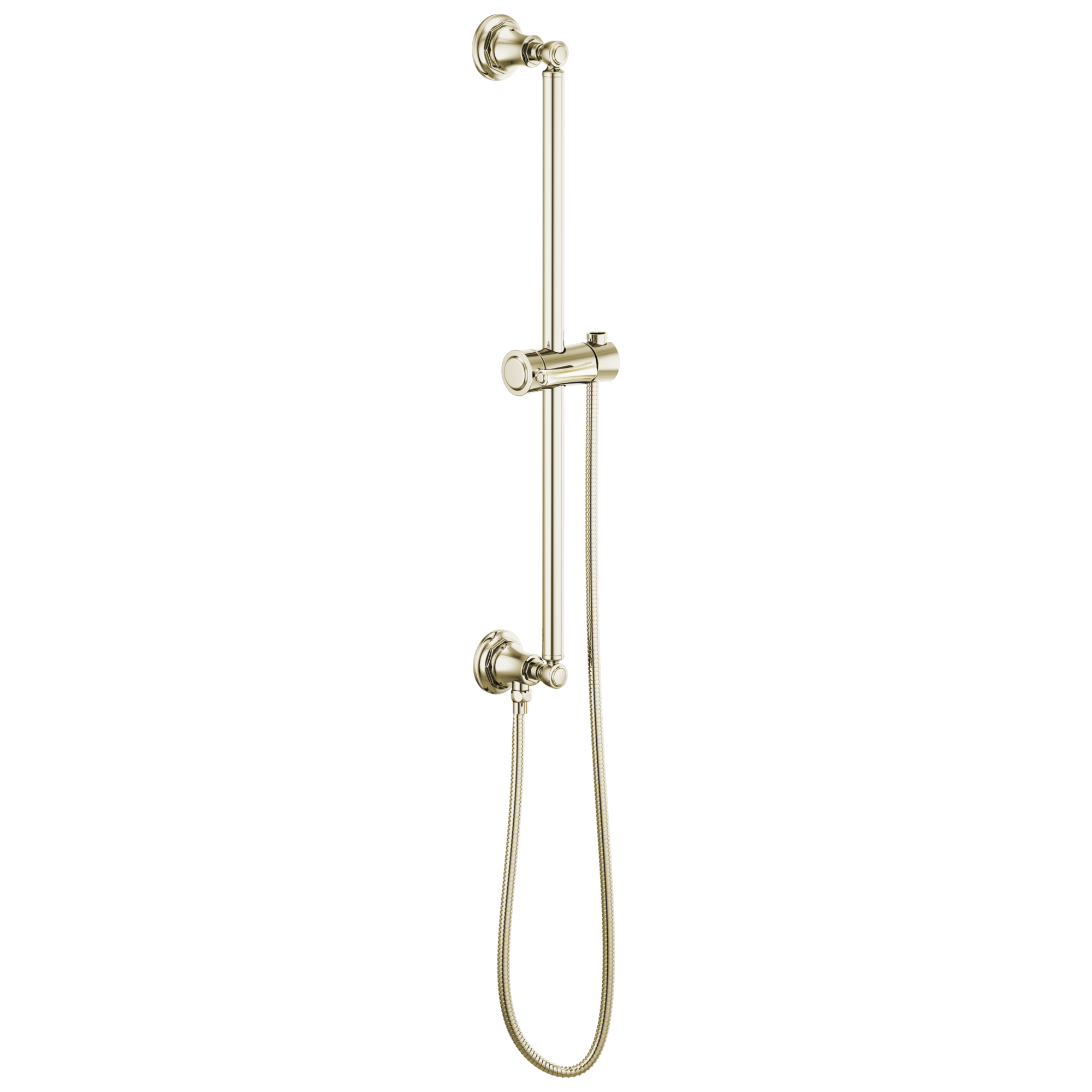 Brizo Classic Universal Round Shower Slide Bar with Stretchable Hose for an Enhanced Bathing Experience