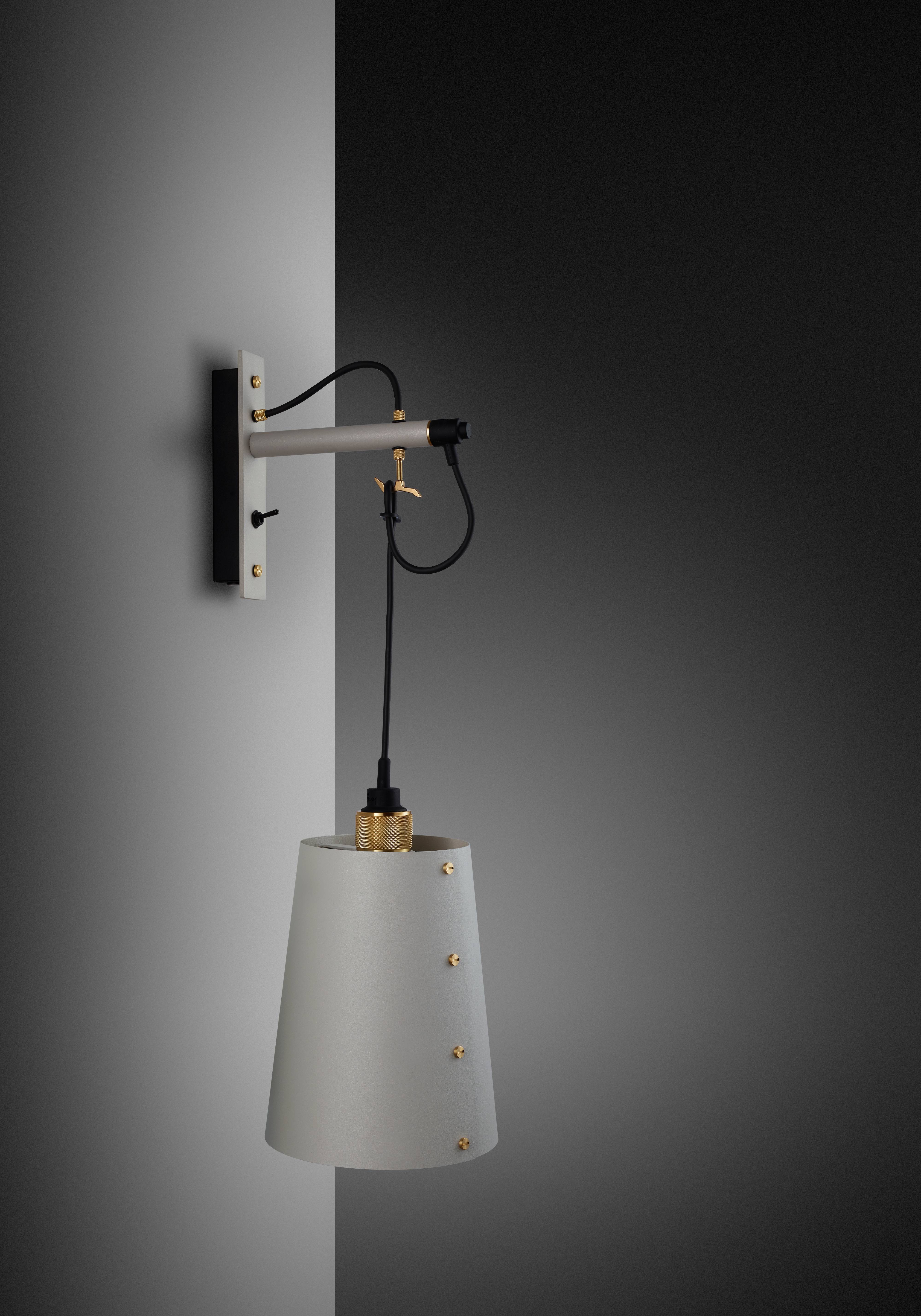 Large Graphite Buster + Punch Hooked Wall Light for Modern Spaces