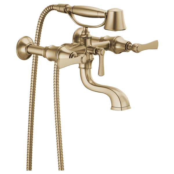 Brizo Rook Premium Two-Handle Bathtub Filler Trim Kit Featuring Lever Handles for a Stylish Bathroom Upgrade