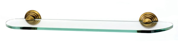 Alno Embassy Series Traditional Bathroom Glass Shelf with Brackets, 24 Inches in Length