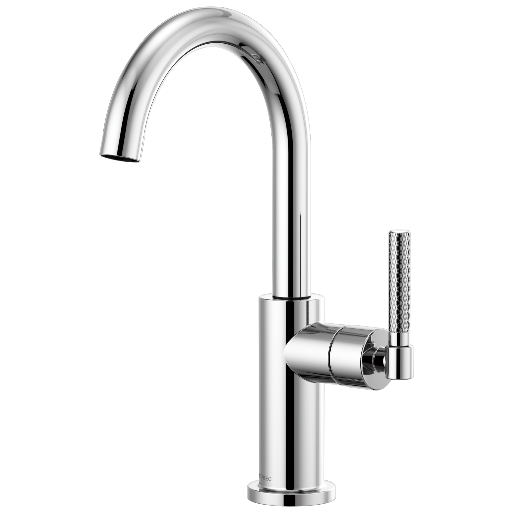 Brizo Litze Arc Spout Bar Faucet with Knurled Handle Kit for Modern Kitchens