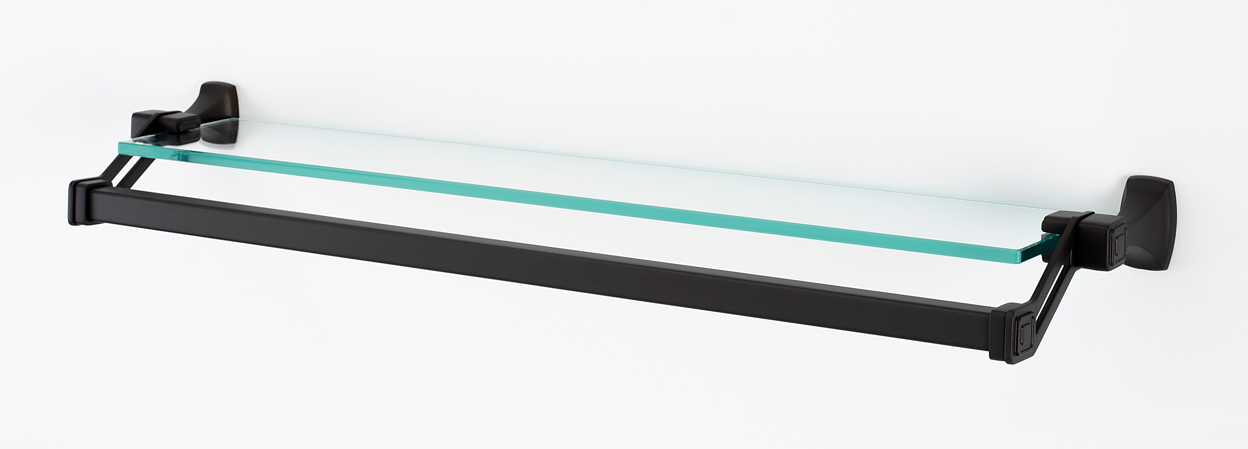 Alno Cube 25-Inch Modern Glass Bathroom Shelf with Towel Bar