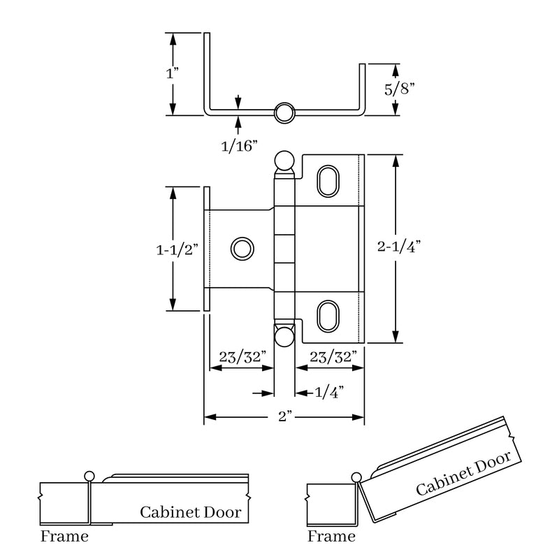 Classic Solid Brass 3/4-Inch Full Wrap Door Hinge with Elegant Ball Finial