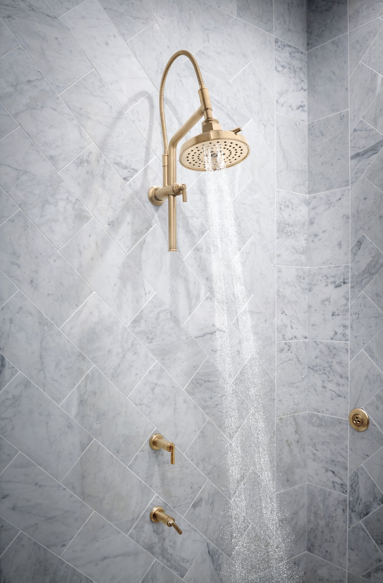 Brizo 10 7/16-inch Universal Classic Slide Bar Shower Arm and Flange for Luxury Bathrooms