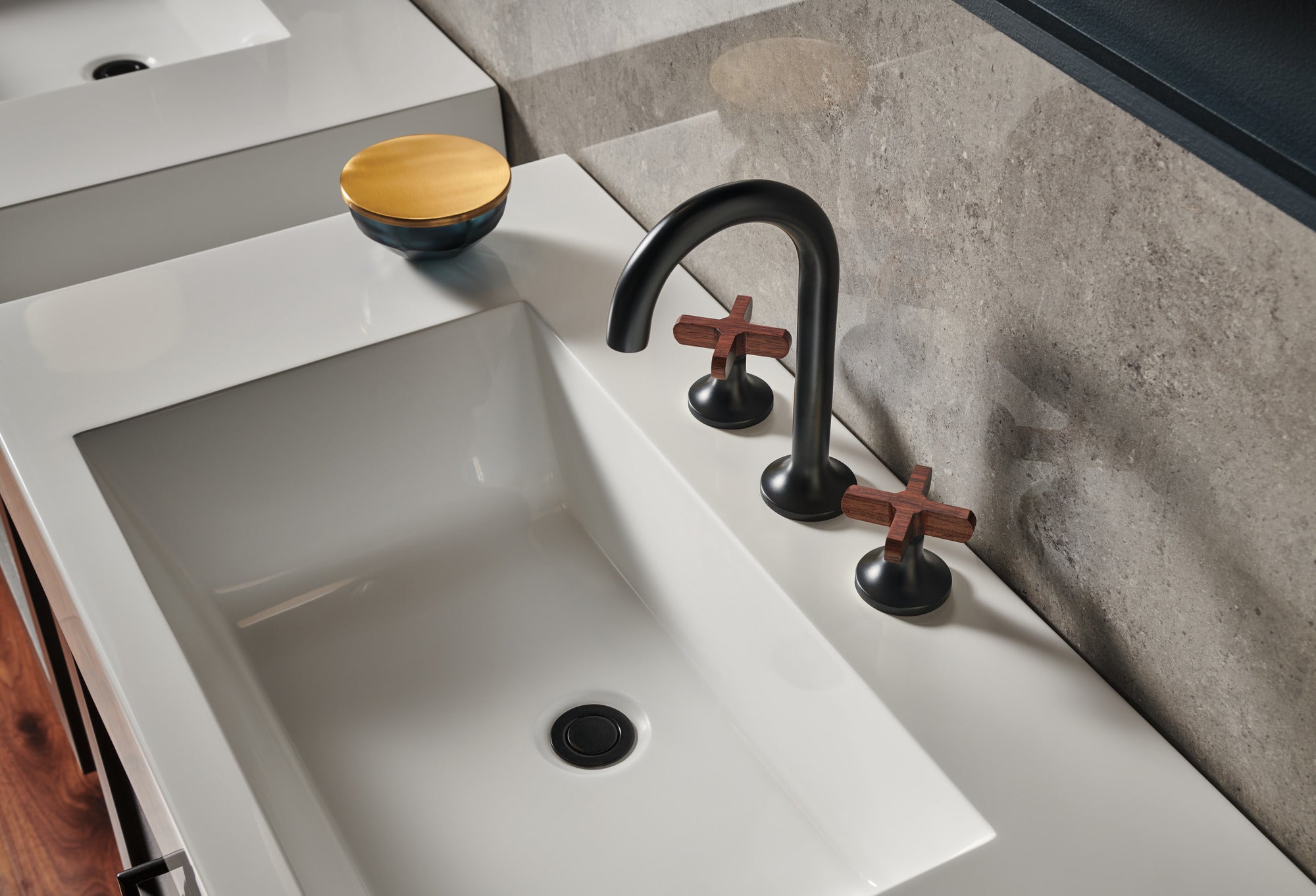 Brizo Odin Modern Widespread Bathroom Lavatory Faucet without Handles