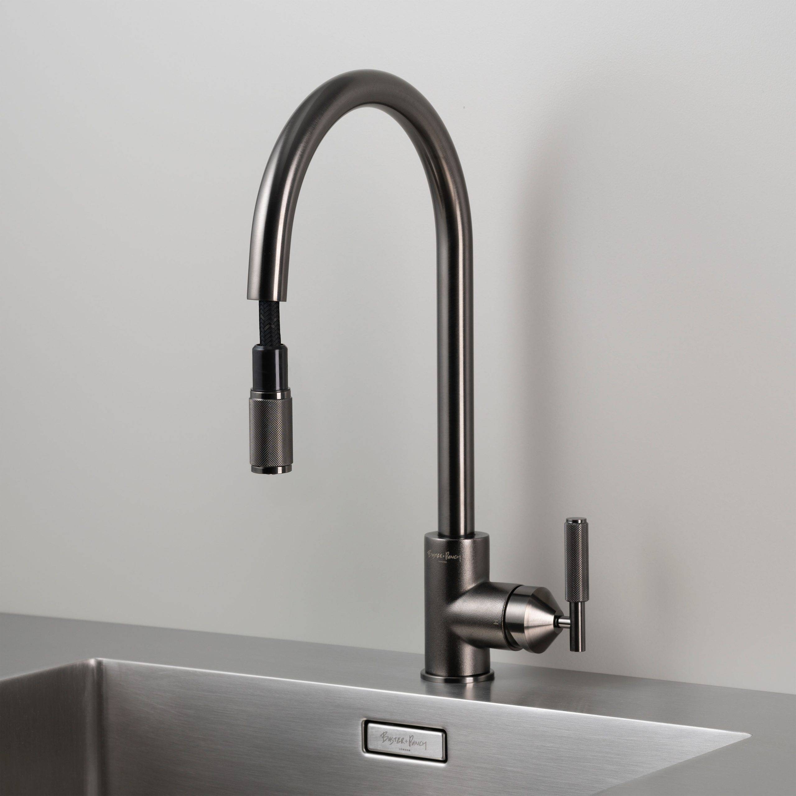 Buster + Punch Cross Style Pull - out Kitchen Mixer Faucet for Elegant Kitchens