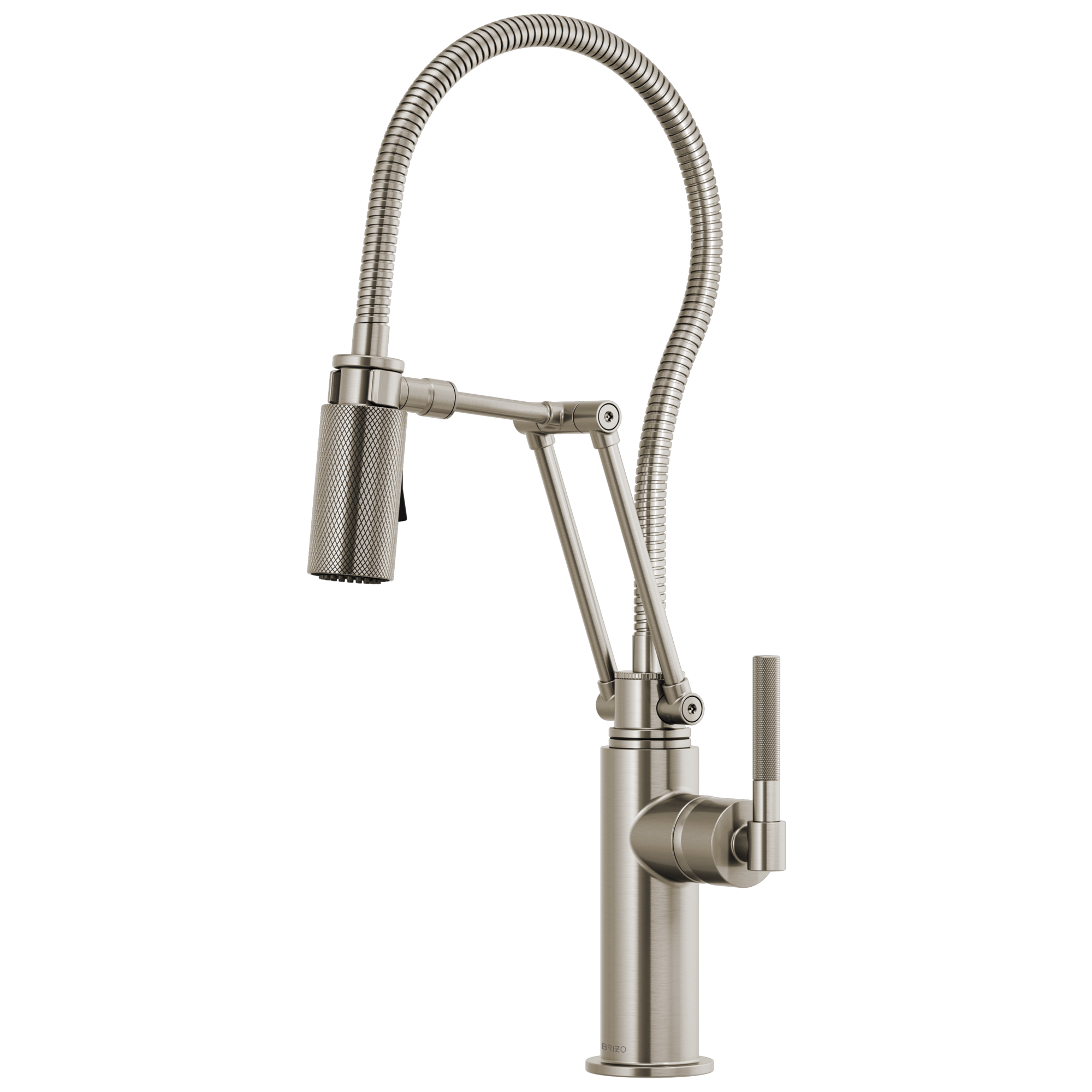 Brizo Litze Faucet with Articulating Arm and Stylish Finished Hose