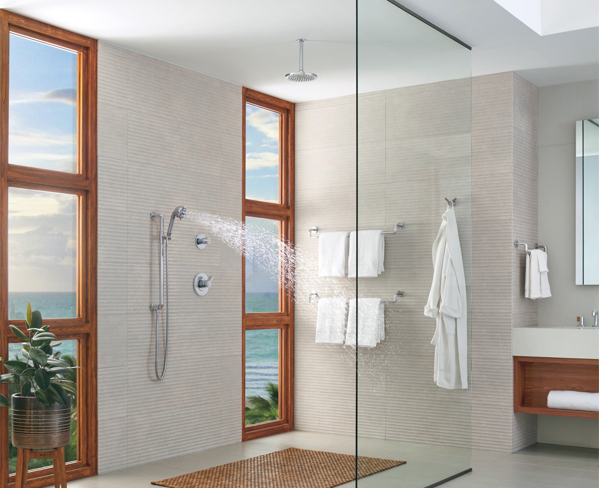 Brizo Litze High - Quality Zinc Double Robe Hook for Contemporary Bathrooms