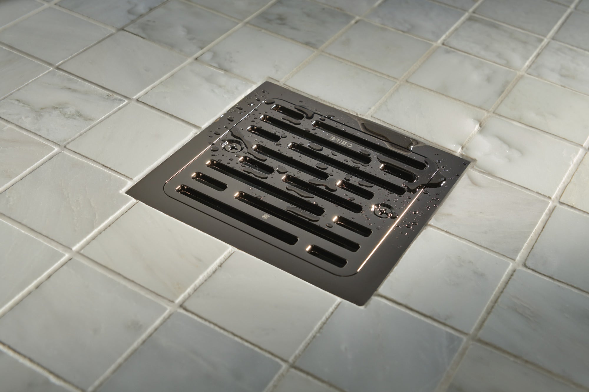 Brizo Square Tile - In Shower Drain with 4 - Foot Capacity for Modern Bathrooms