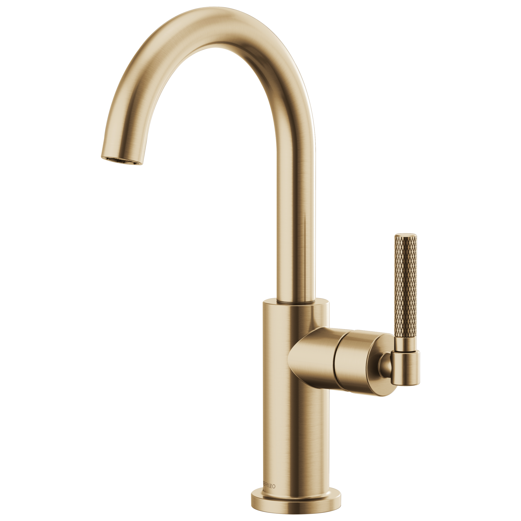 Brizo Litze Arc Spout Bar Faucet with Knurled Handle Kit for Modern Kitchens