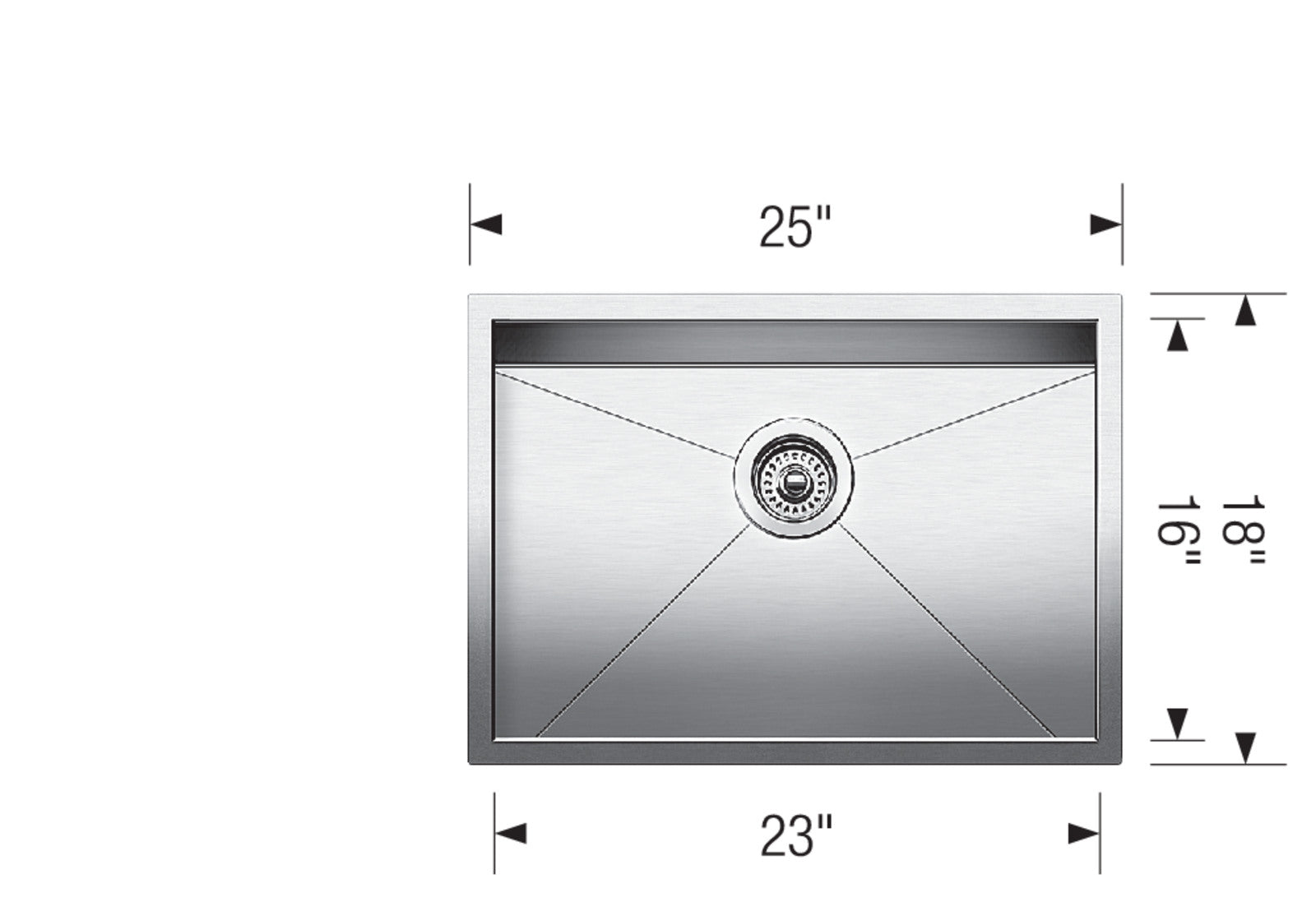 Blanco Quatrus R0 25 Medium-sized Single Bowl Kitchen Sink - High - Quality Stainless Steel Option