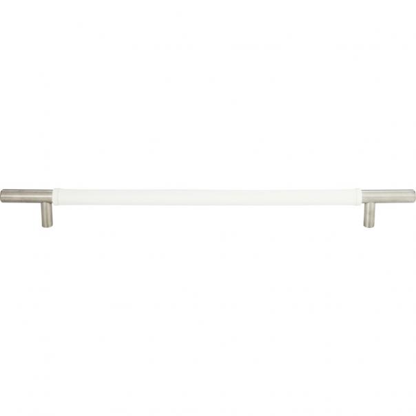 Atlas Zanzibar White Leather Cabinet and Drawer Pull with 11 5/16 - Inch Center - to - Center Distance