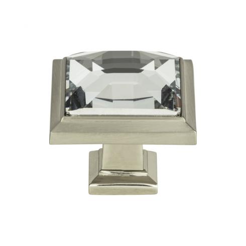 1 5/16 Inch Atlas Legacy Elegant Crystal Square Cabinet Knob