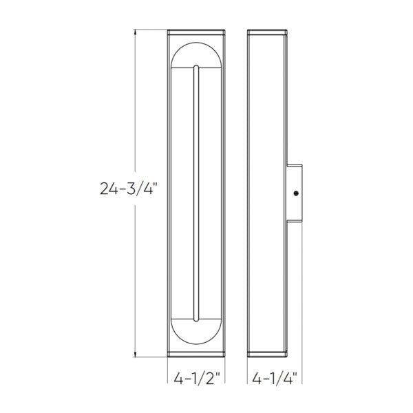 DALS Lighting FORMS LED Vertical Wall Sconce with 5 Selectable Color Temperatures