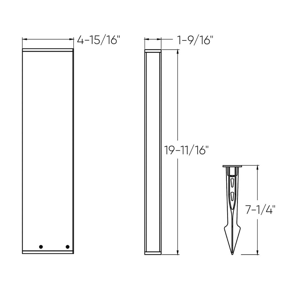 20-Inch DALS Lighting FORMS Landscape Bollard with Switch-Selectable CCT