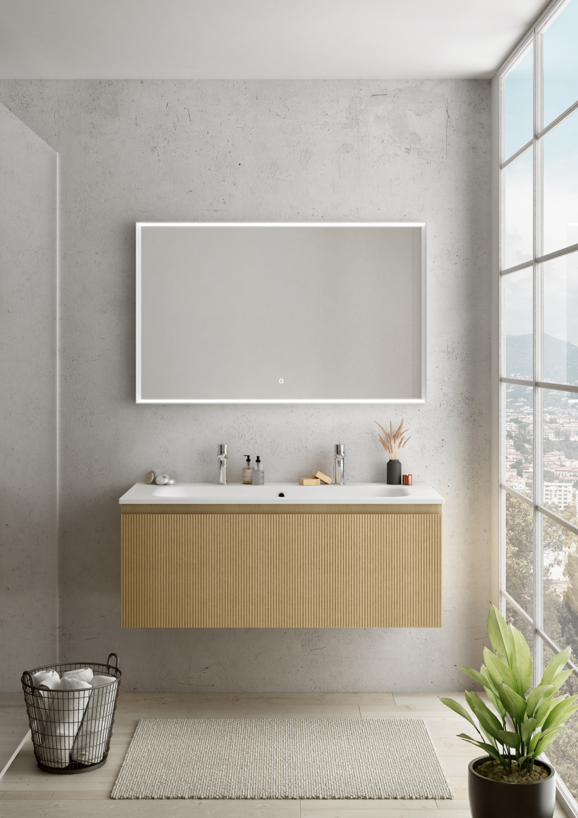 Berloni Pura 36-Inch Bathroom Vanity Base Cabinet with Two Drawers for Enhanced Storage