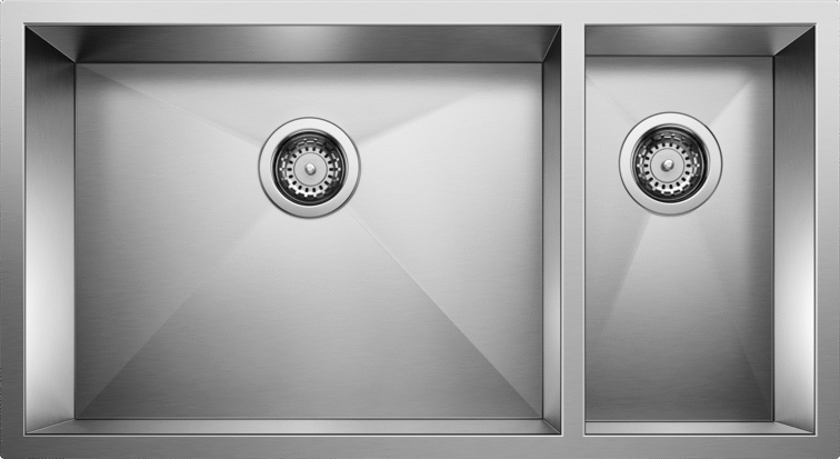 Blanco High - Precision 16 R0 1 and 1/2 Bowl Stainless Steel Kitchen Sink