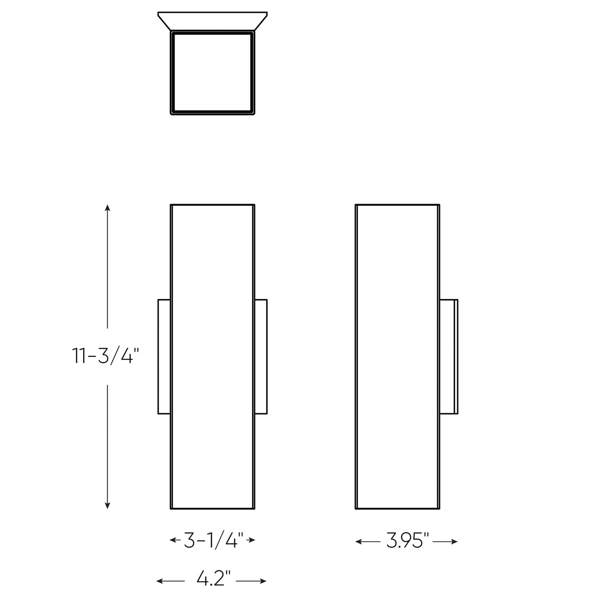 DALS Lighting FORMS 4-Inch Adjustable Square LED Cylinder Wall Sconce