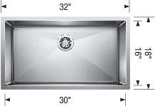 Blanco Cuvee R15 Super High - Quality Single Bowl Stainless Steel Sink