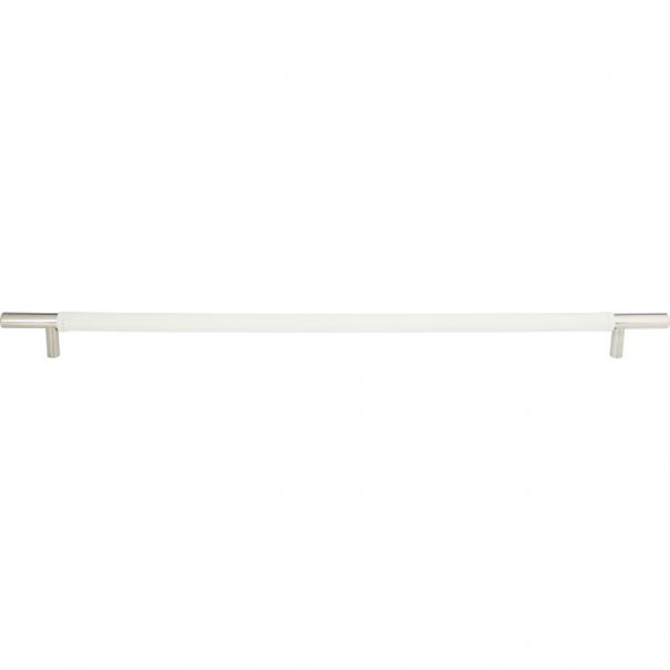17-Inch Center-to-Center Atlas Zanzibar White Leather Appliance Pull Handle