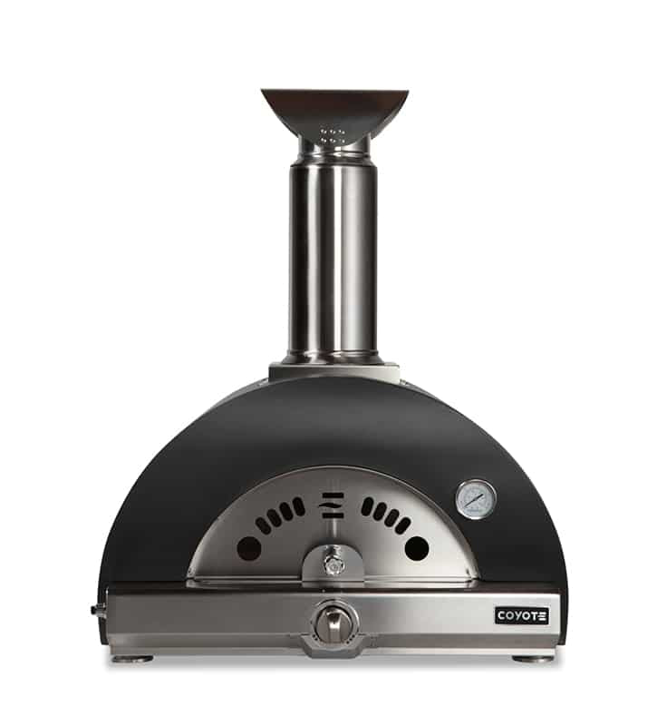 Coyote 30-Inch Hybrid Multi-Fuel Outdoor Pizza Oven with a Stylish Matte Black Finish