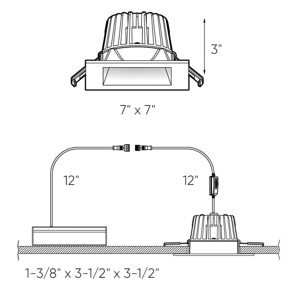 DALS Lighting 6-Inch Square Indoor/Outdoor Adjustable Gimbal Recessed Down Light