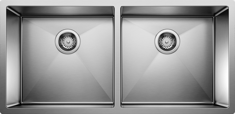 Blanco 16 R10 Premium Large Equal Double Bowl Stainless Steel Sink