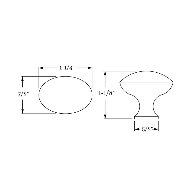 Exquisite Solid Brass Oval Cabinet and Drawer Knob from Classic Brass Shore Collection, 1 1/4 - Inch Diameter