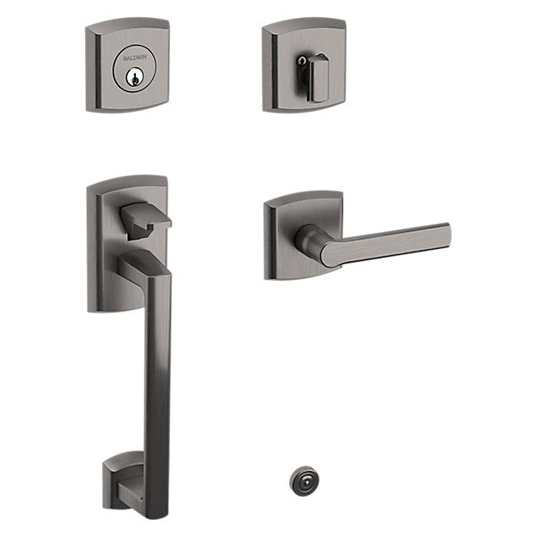 Baldwin Soho Sectional Trim with 5485V Lever: Satin Nickel, Solid Forged Brass